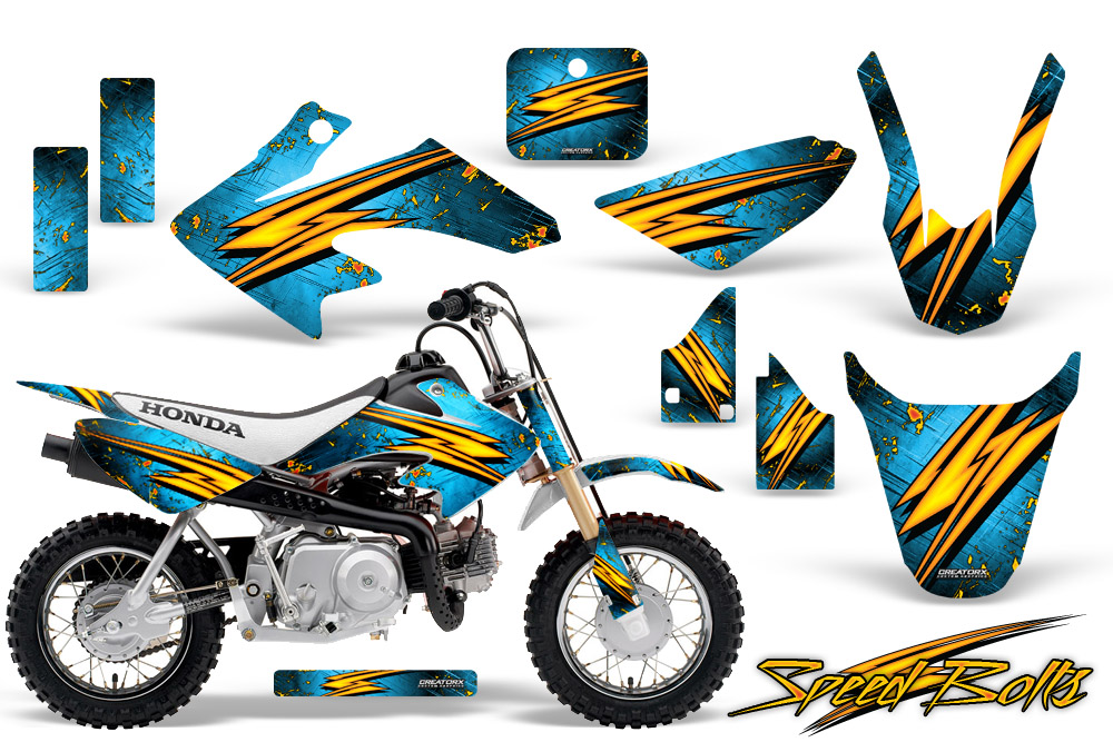 CRF 50 Graphics Kit Speed Bolts BlueIce